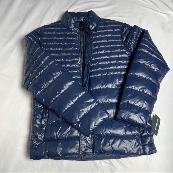 NWT Packable Quilted Jacket Kenneth Cole New York Men's Size M Navy Blue - Picture 1 of 4